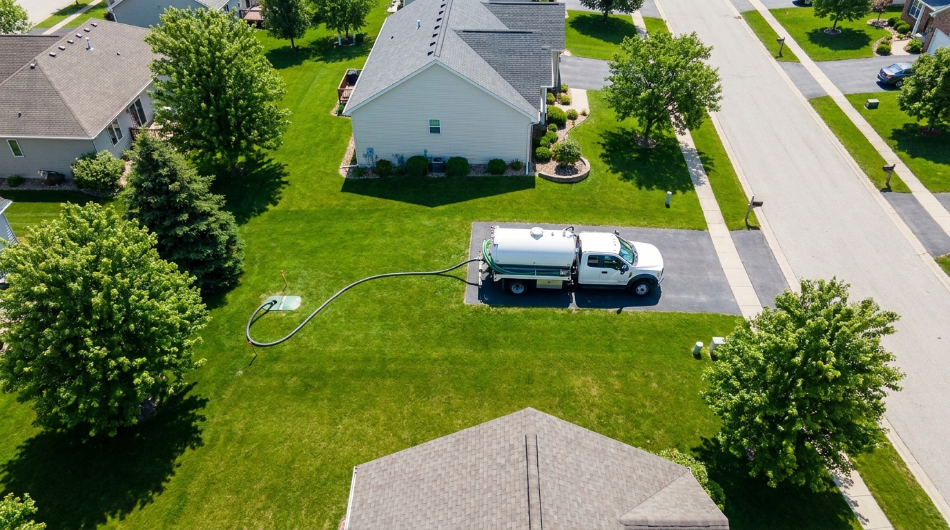 Septic service completed with yard fully restored in Frisco